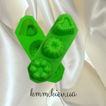 Силиконовая форма планшет 3 кекса мини