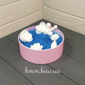 Шляпная коробка низкая Розовая