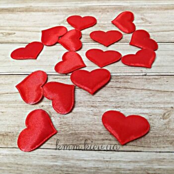 Сердце шелковое Красное декоративное