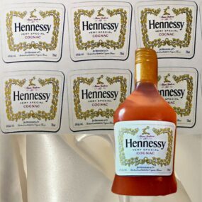 Наклейка этикетка на бутылку Hennessy Хеннесси