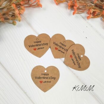 Бирка Happy Valentine`s Day with love Крафт