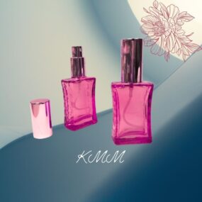 Флакон парфюмерный стеклянный Дали розовый с распылителем Розовое золото