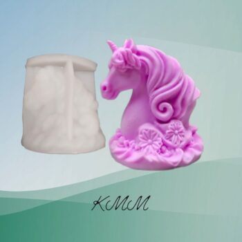 Силиконовая форма люкс 3D Единорог в цветах