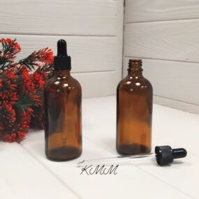 Флакон стеклянный коричневый с алюминиевой