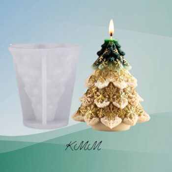 Силиконовая форма люкс 3D Елочка в снежинках