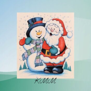 Картинка на водорастворимой бумаге Дед Мороз и Снеговик (1шт)