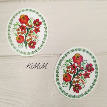 Бирка Открытка Цветы овал 70х60мм