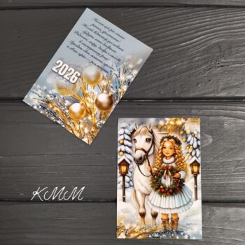 Открытка 2026 Девочка и конь