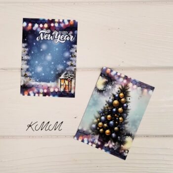 Открытка Happy New Year (елка с шарами)