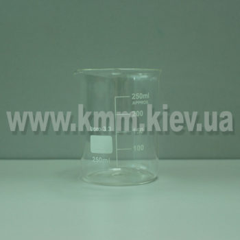 Мерный стакан стекляный термостойкий 250 мл (низкий)