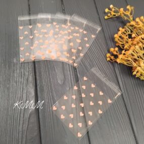 Пакет прозрачный "Сердце розовое"