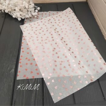 Бумага тишью Сердце Розовое золото