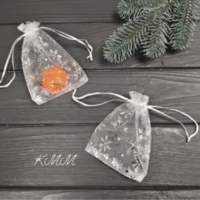 Мешочек из органзы Снежинка Серебро