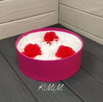 Шляпная коробка низкая Фуксия