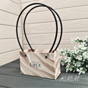 Сумка мини с круглыми ручками  Шелк "Love Always & Forever" 