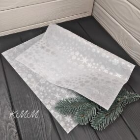 Бумага тишью Снежинки Серебро 50см*35см