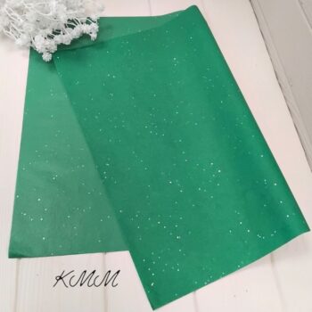 tishyugologr (3) Бумага тишью Зеленая с голографичными блестками