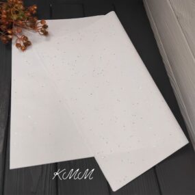 Бумага тишью Белая с голографичными блестками