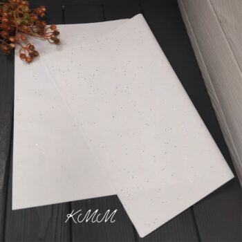 Бумага тишью Белая с голографичными блестками