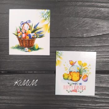 velykdenbirk (1) Открытка бирка Happy Easter Корзина